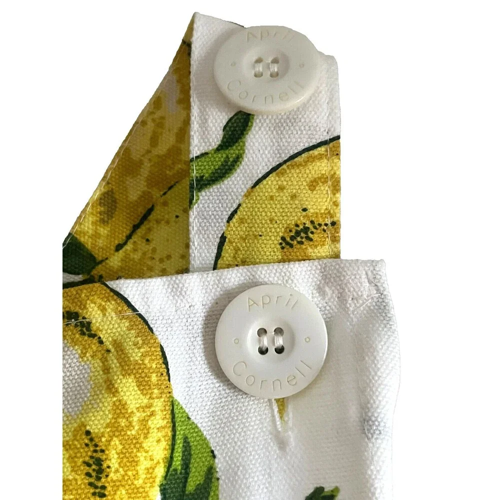 April Cornell Lemons Lemon Apron French Country 100% Cotton Yellow White